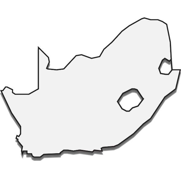 Mapa de Sudáfrica con los 12 destinos numerados